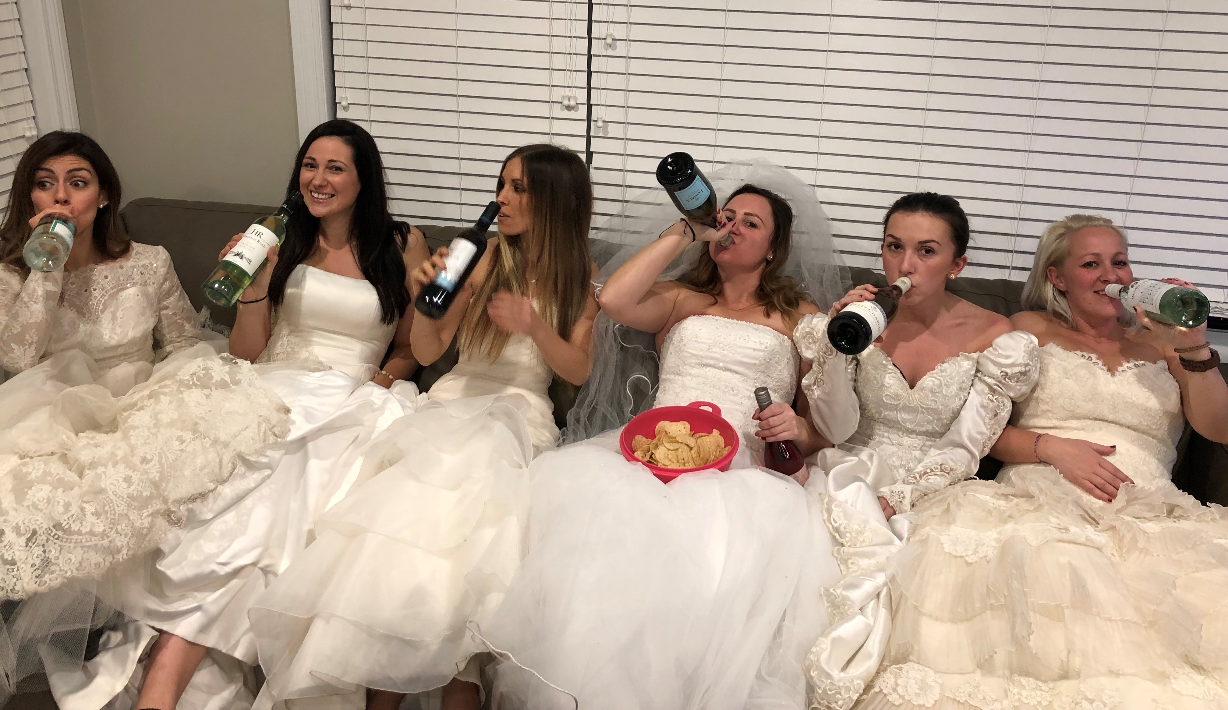 Women Celebrate Friend S Divorce With Epic Party Wearing Their Wedding Dresses Love What Matters