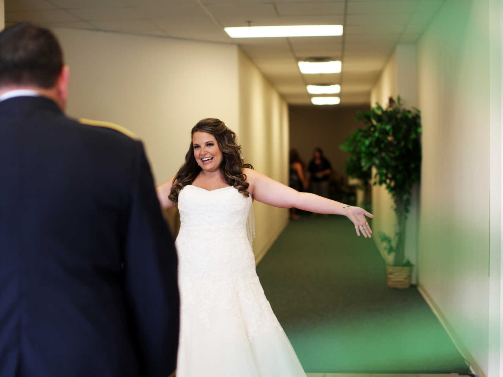 daughter of army vet presents her wedding dress to her dad