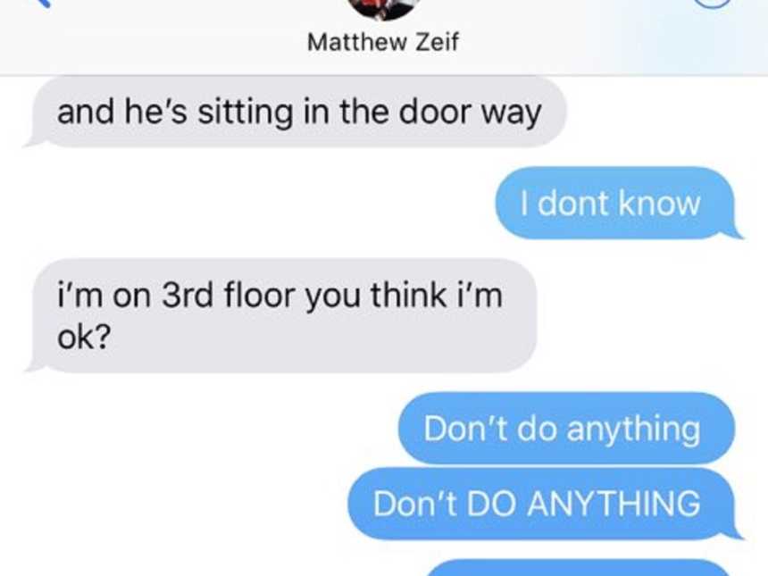 imessage between two scared brothers during Parkland school shooting in Florida