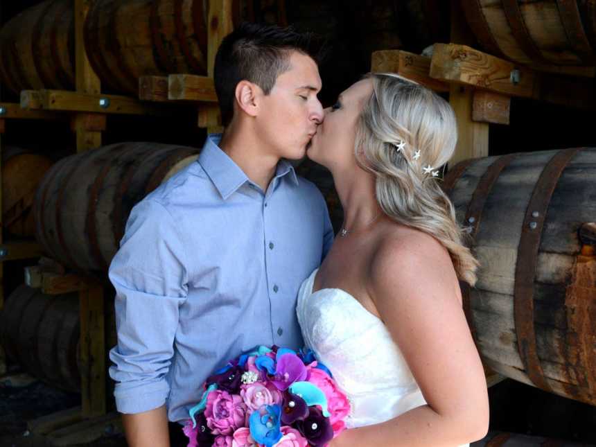 Granddaughter of woman who found ring on farm kissing husband at wedding