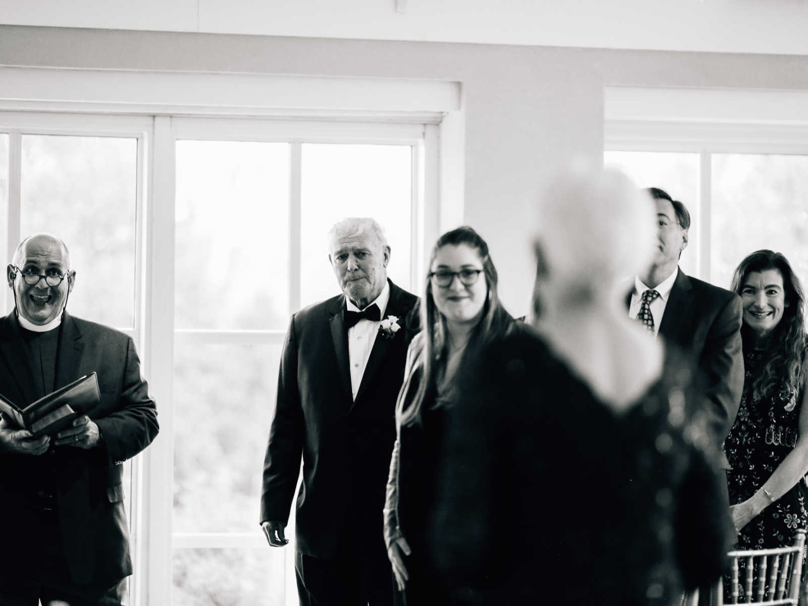 Elderly groom chocking up as his 77 year old bride walks down the aisle