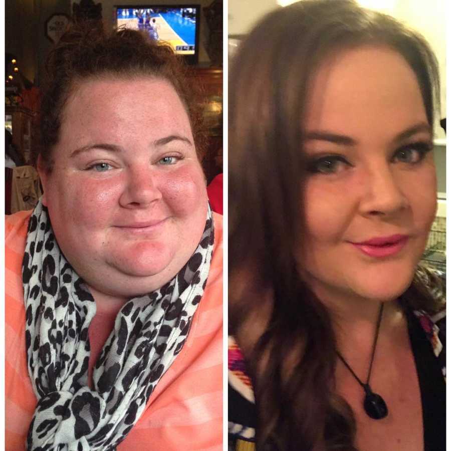 Wife before and after she and her husband lost combined 400 pounds