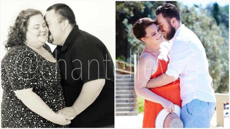 Before and after of couple losing a combined 400 pounds