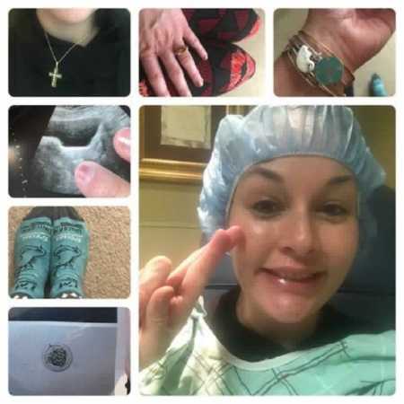 Collage of images from woman's embryo transplant day