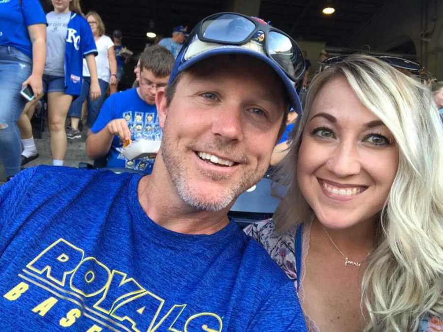 Woman who says marriage is hard smiles with husband in selfie