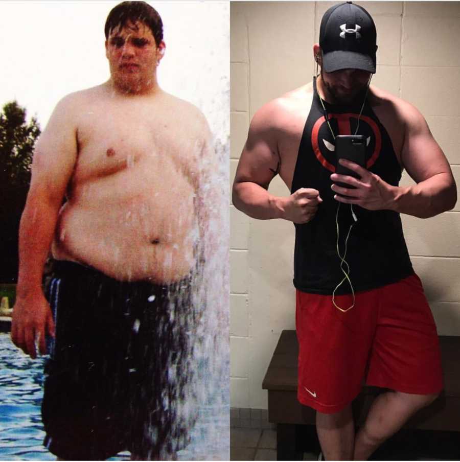 Man before and after losing weight 
