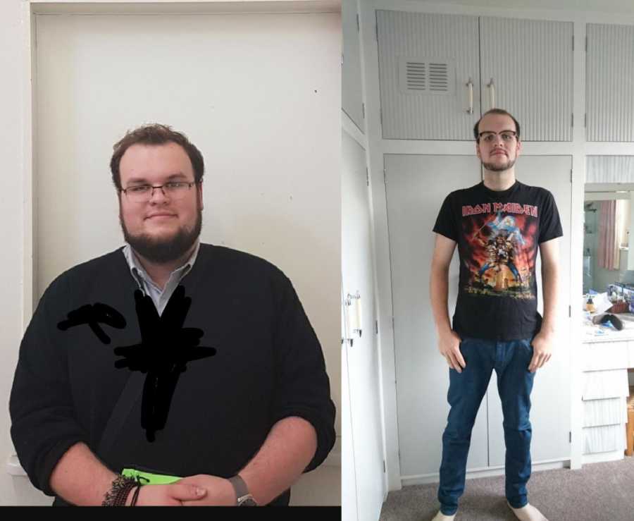 Man before and after losing 122 pounds