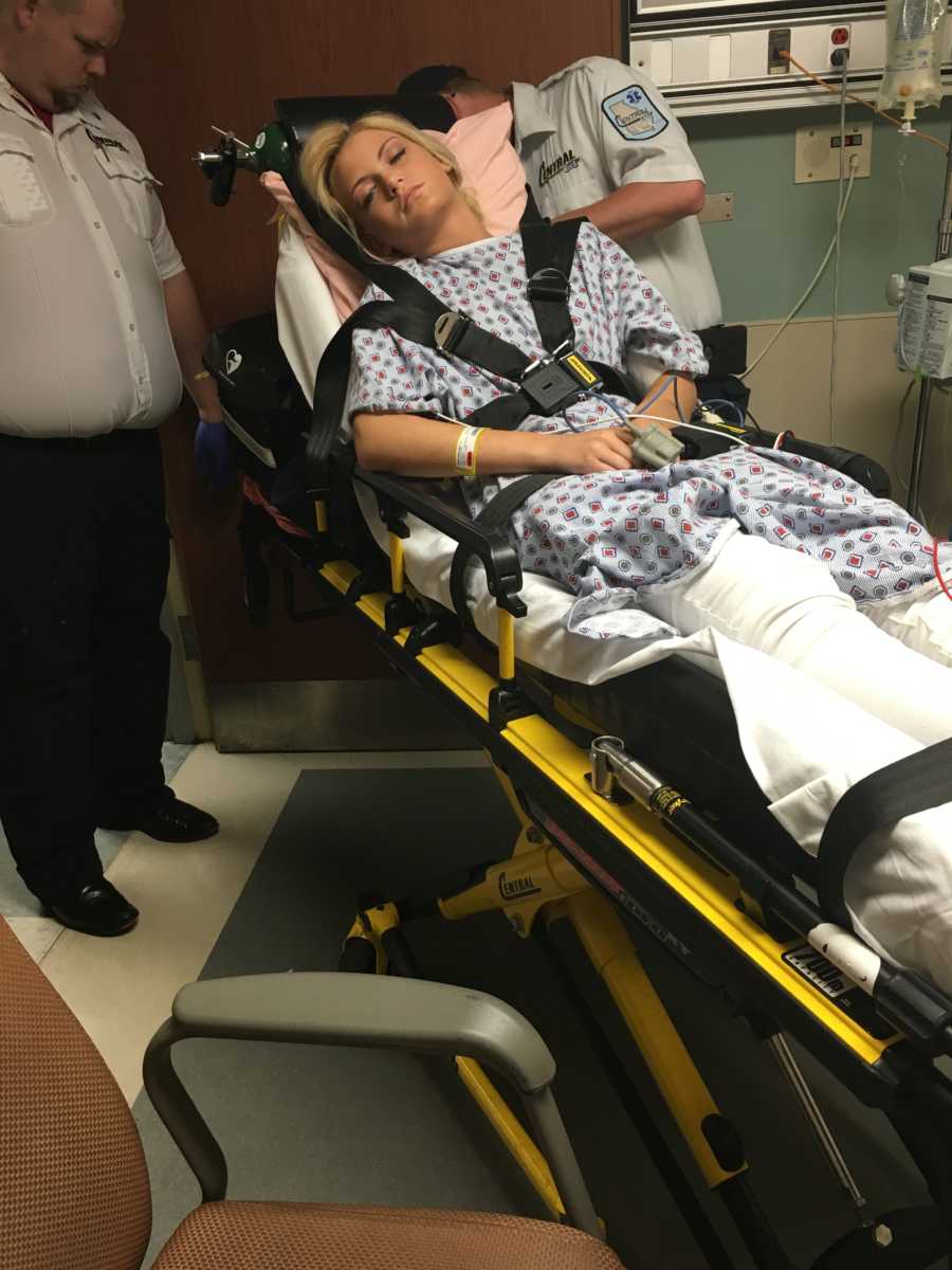 Teen with focal seizures sleeps in hospital gurney next to emt's