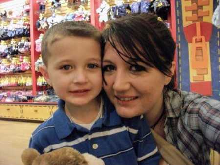 Birth mom with son she gave up for adoption at Build-a-Bear Workshop