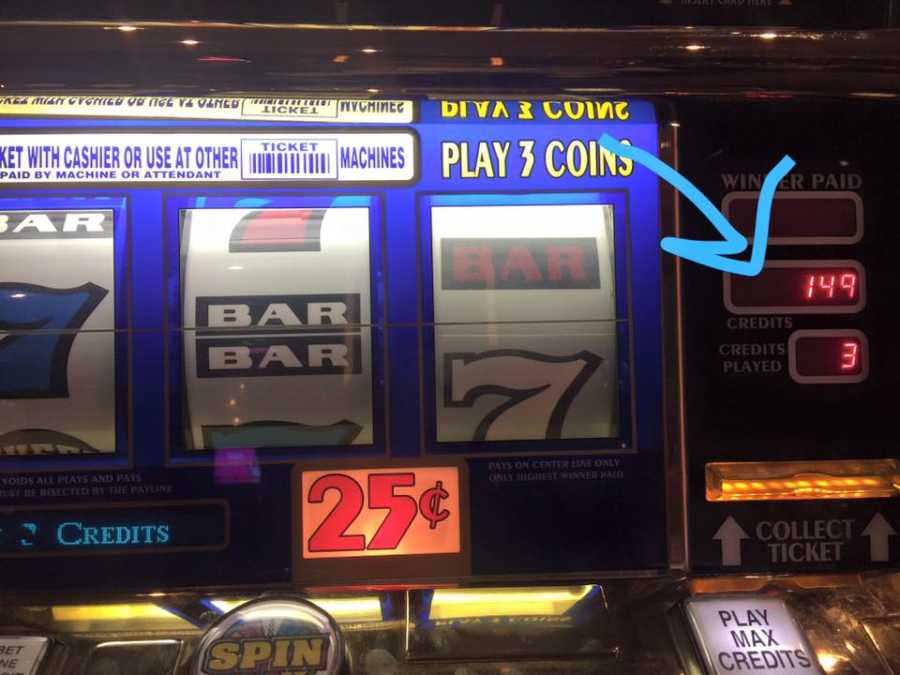 Slot machine with credits of 149 which was wife's late husband's badge number