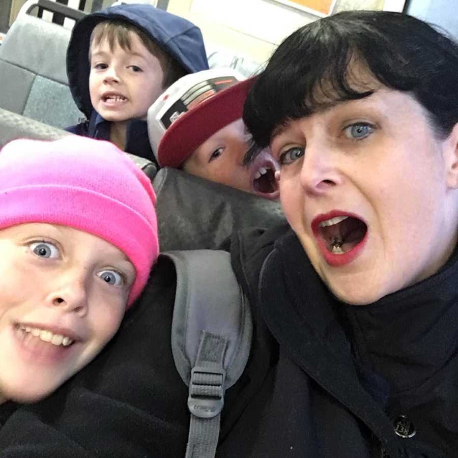 Recovered heroin addict mother now PTA treasurer in selfie with three children