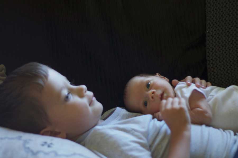 Newborn lays on older brothers stomach before passing away