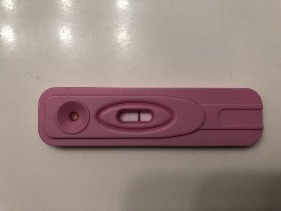 Pink pregnancy test for woman who got pregnant through IVF
