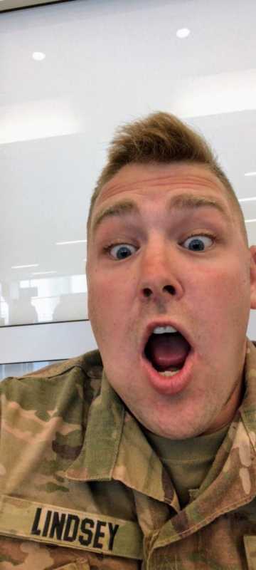 Soldier husband's face over Facetime while his wife gives birth