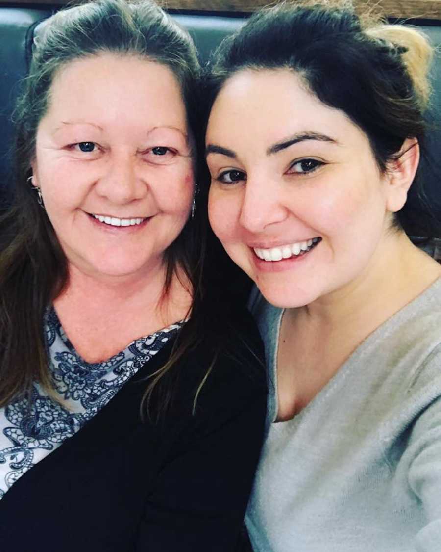 Woman takes a selfie with her mom