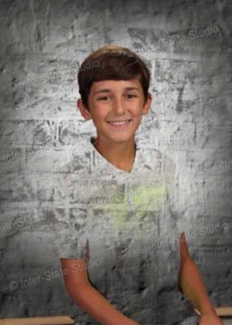 Floating head in white brick background as kid wore green shirt that blended in with green screen