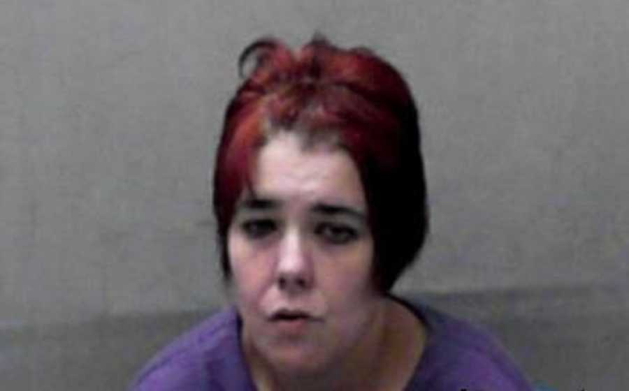 Mugshot of woman with addiction