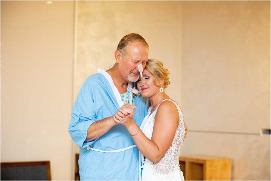 Bride and her father with pancreatitis share dance in hospital 