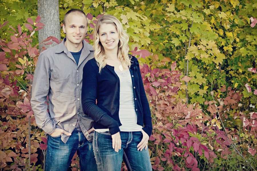 Man stands smiling beside wife who has since passed from Cardiac Sarcoidosis