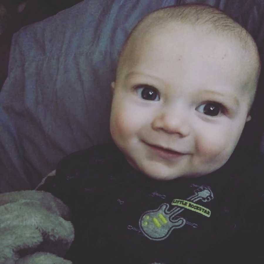 Smiling 8 month old boy before passing away from SIDS