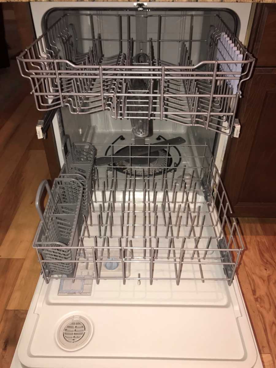 Open dishwasher that is empty