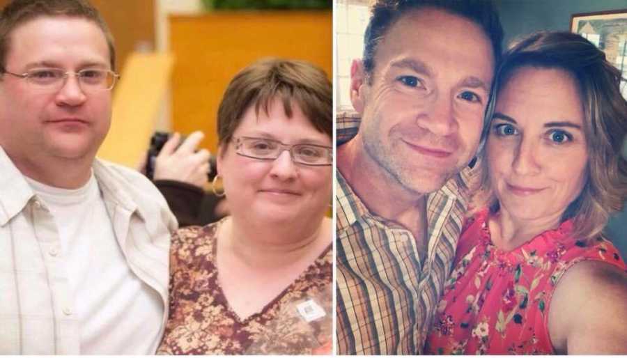 Before and after of husband and wife losing weight