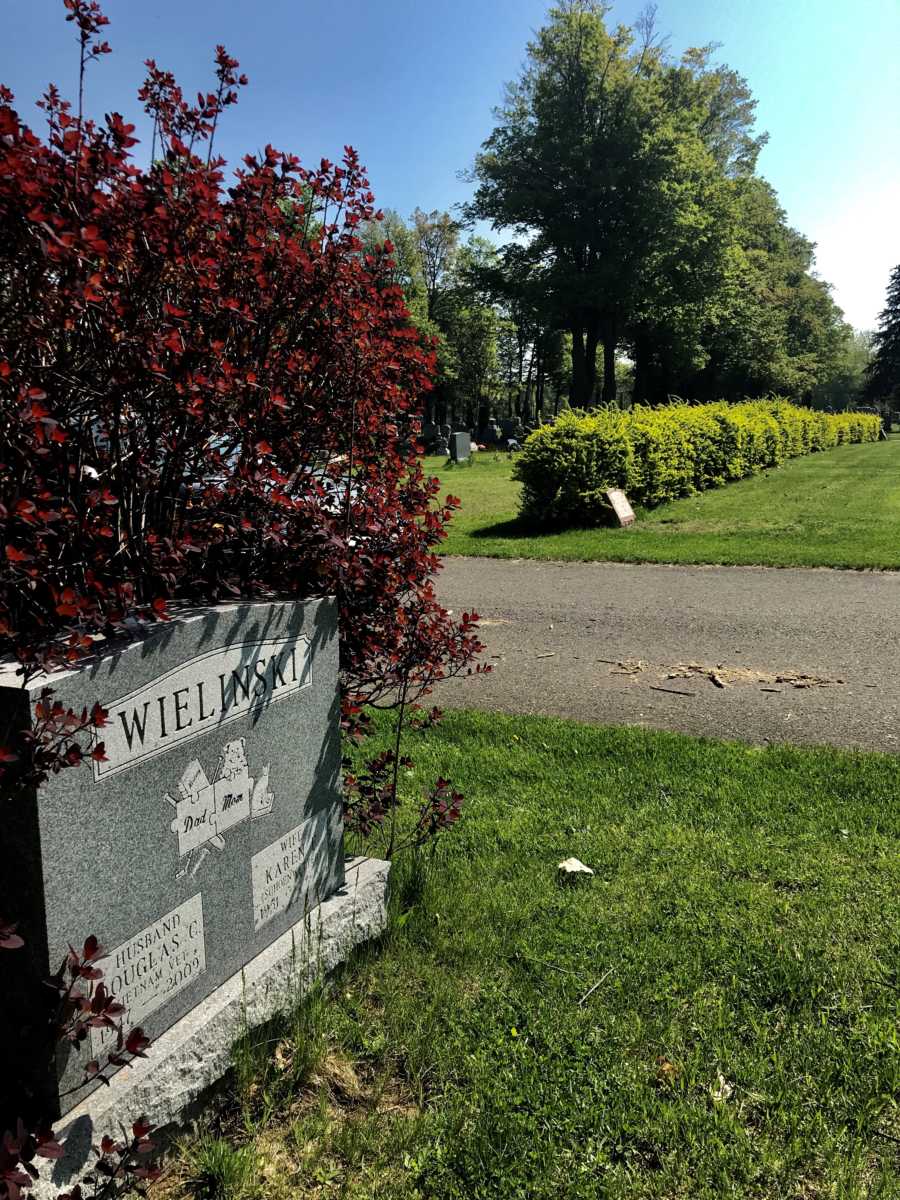 Grave of man who died in home when plane crashed into it