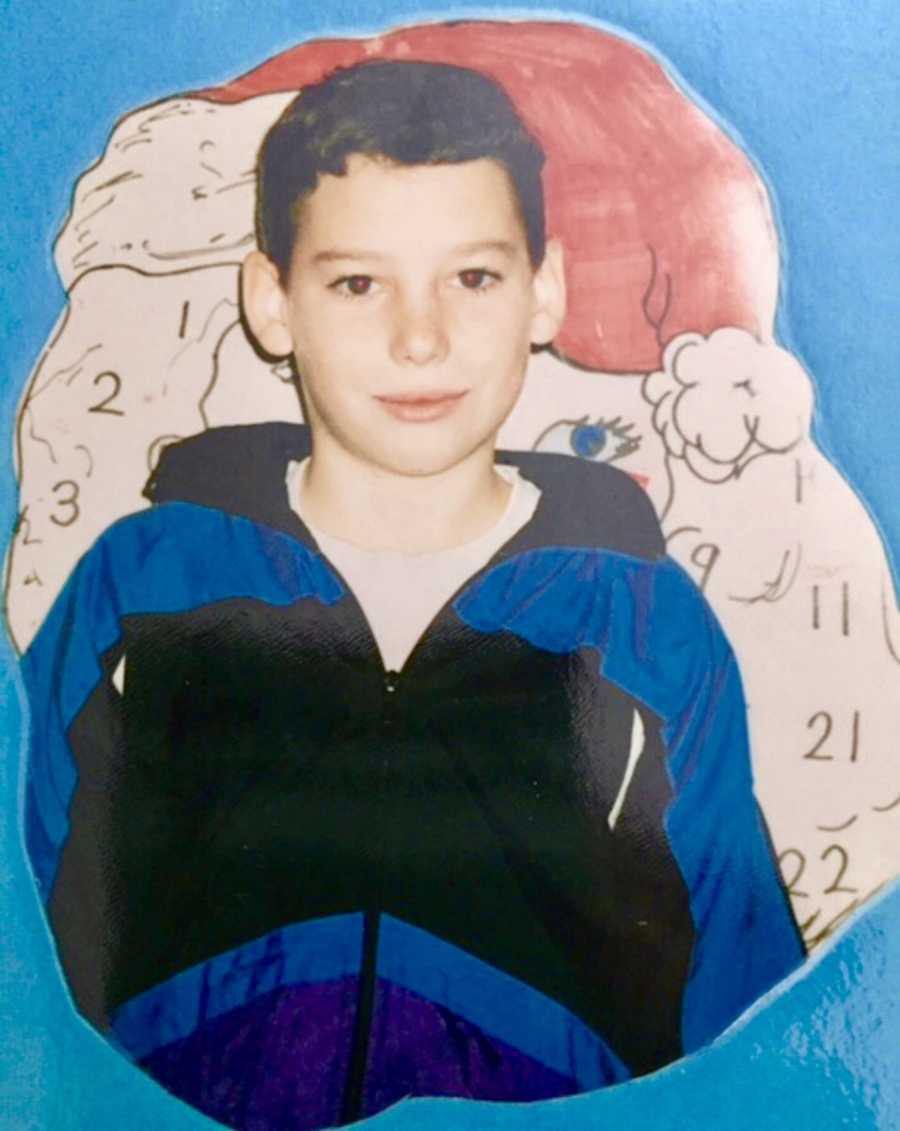 Young boy smiling for school picture who has passed away