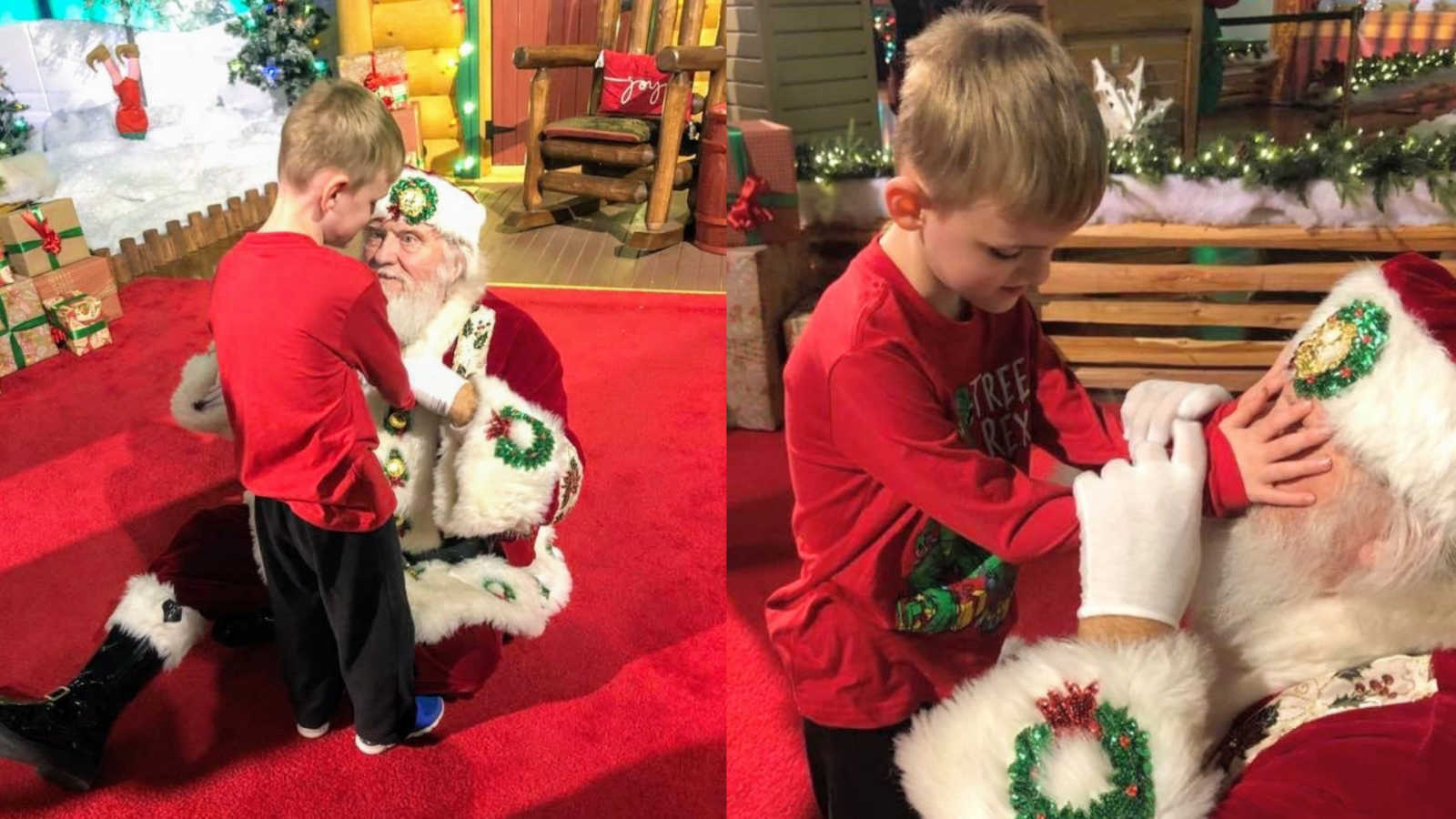 blind, autistic boy having magical experience with Santa