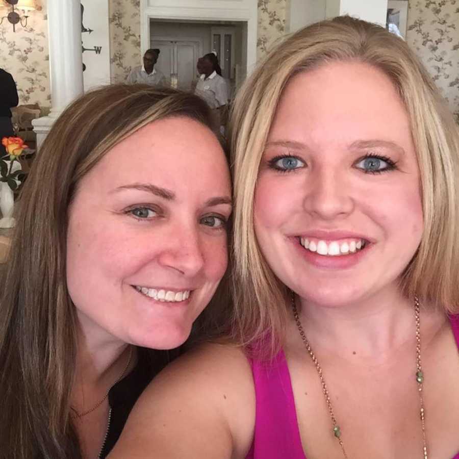 Wives smiles in selfie 