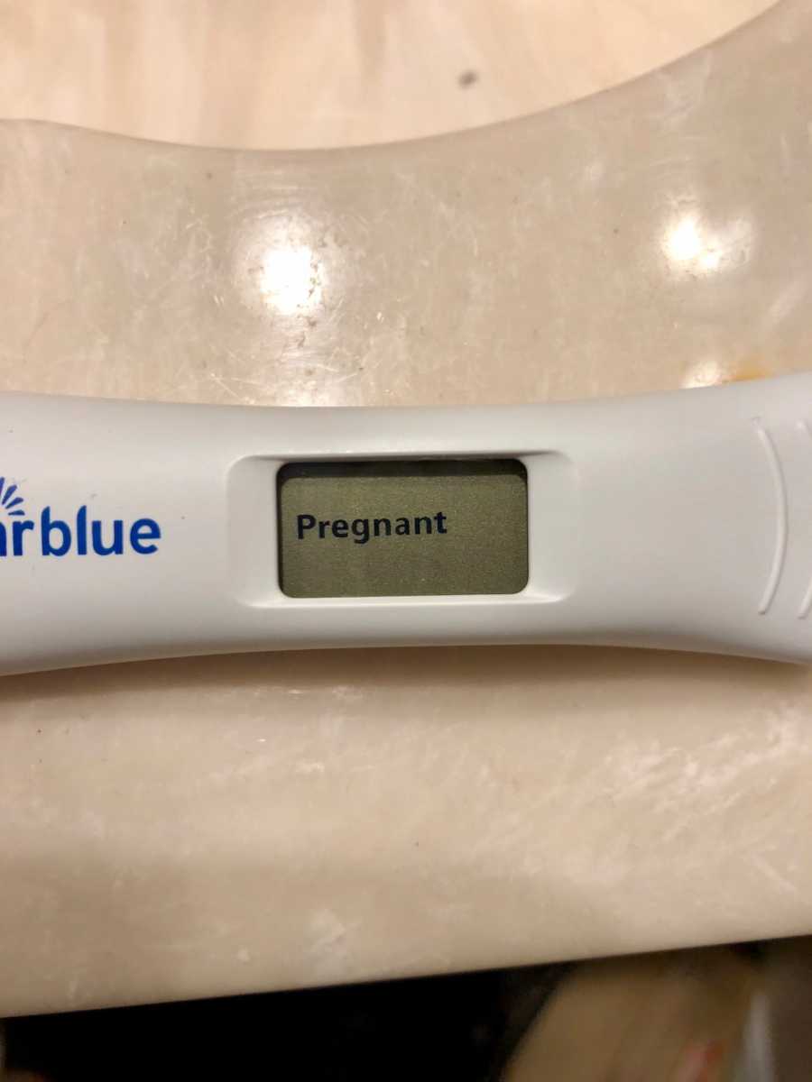 Close up of pregnancy test that says,"pregnant"