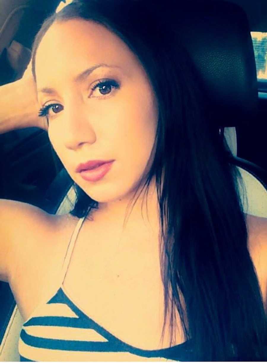 Woman who abused drugs poses for selfie in car