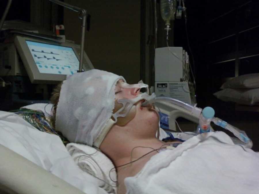 Intubated teen lays in hospital bed after having seizure from consuming energy drinks