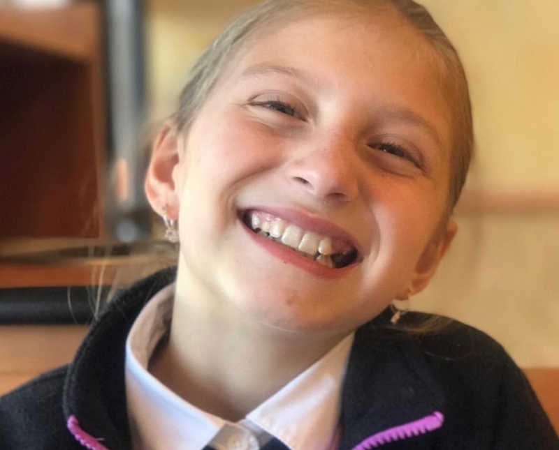 Young girl with leukemia smiles