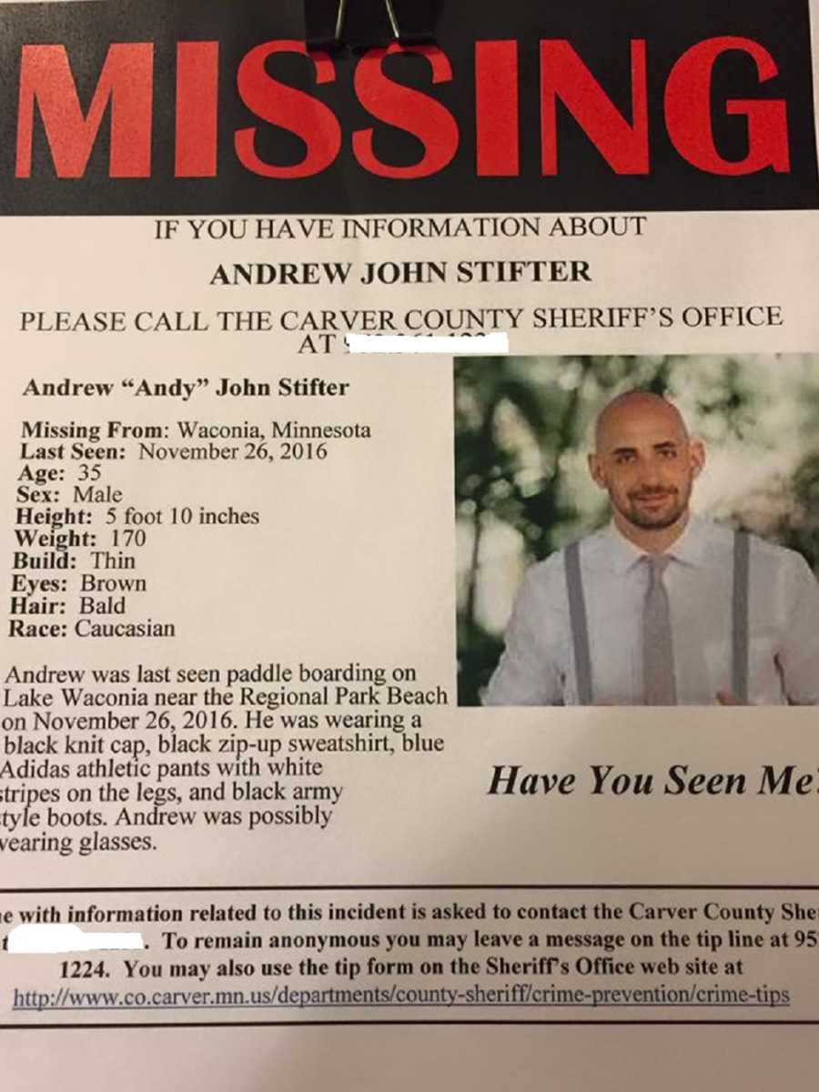 Missing poster for man who drown in lake and died