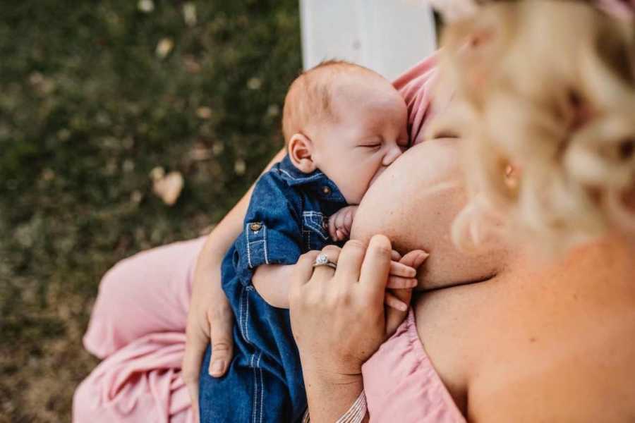 Baby breastfeeds from mom who has Hodgkin's lymphoma