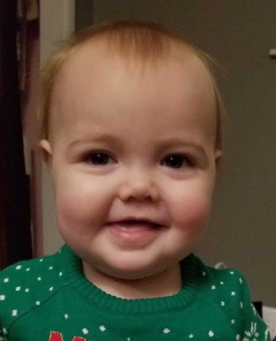 Close up of smiling baby girl before she passed away