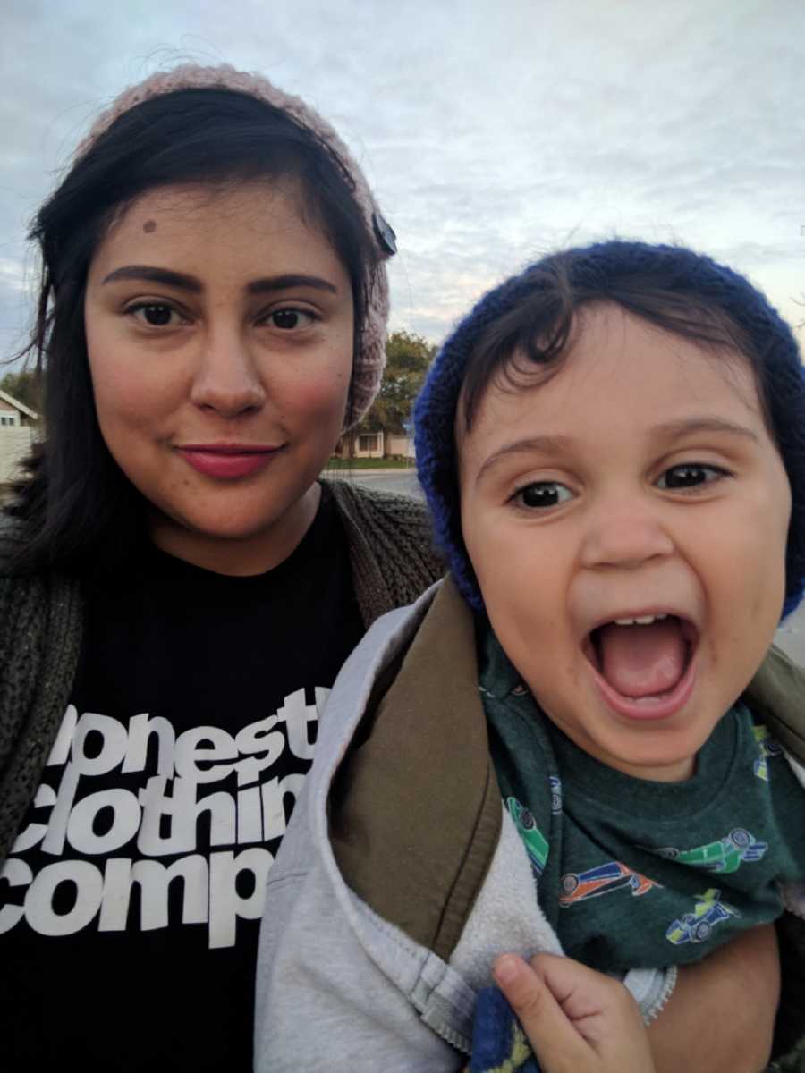 Woman who escaped abusive relationship smiles in selfie with her son 