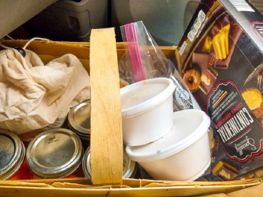 gift basket of food for struggling friend