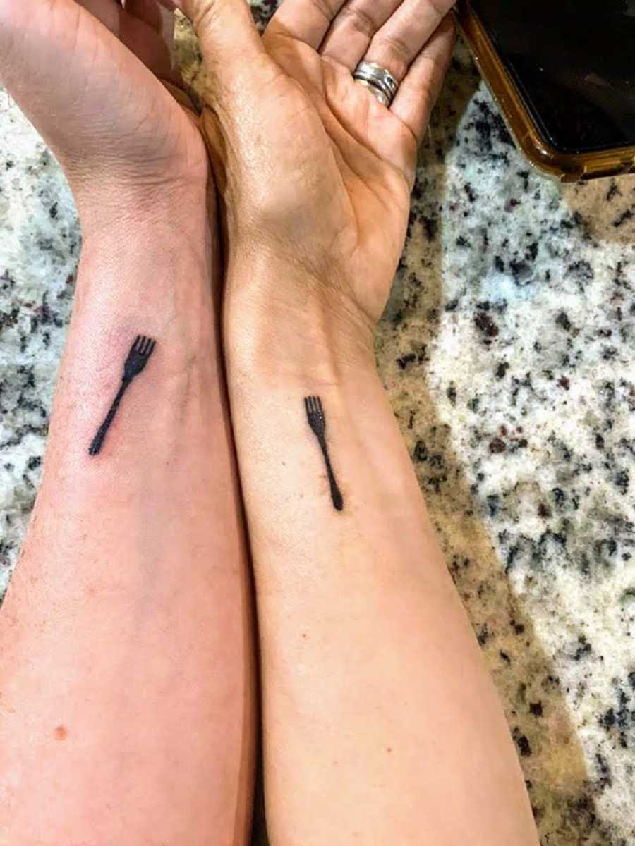 Tattoo tagged with fork emmabundonis small single needle tiny knife  kitchenware ifttt little inner forearm weapon other  inkedappcom