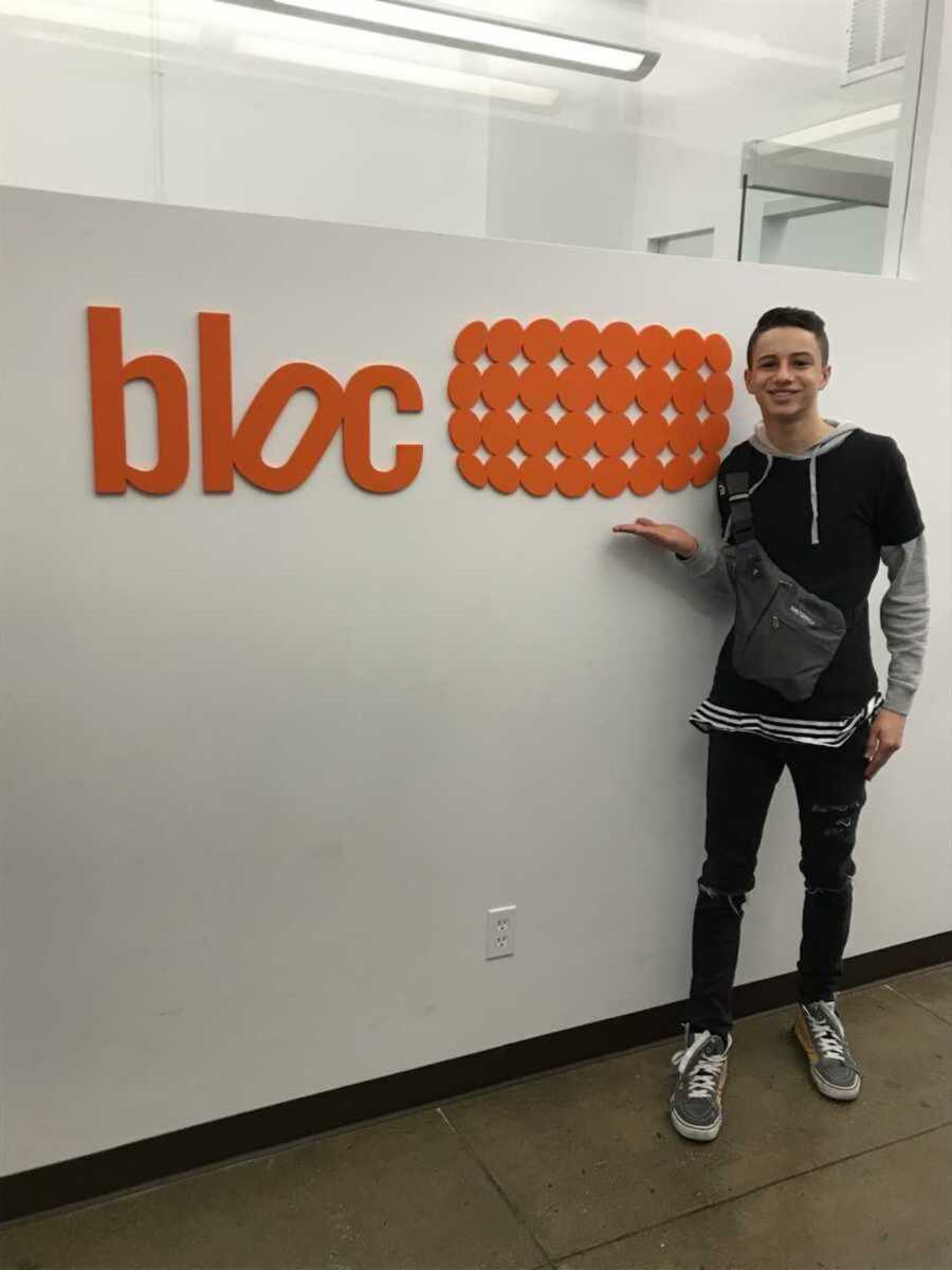 Young man at Bloc talent agency office