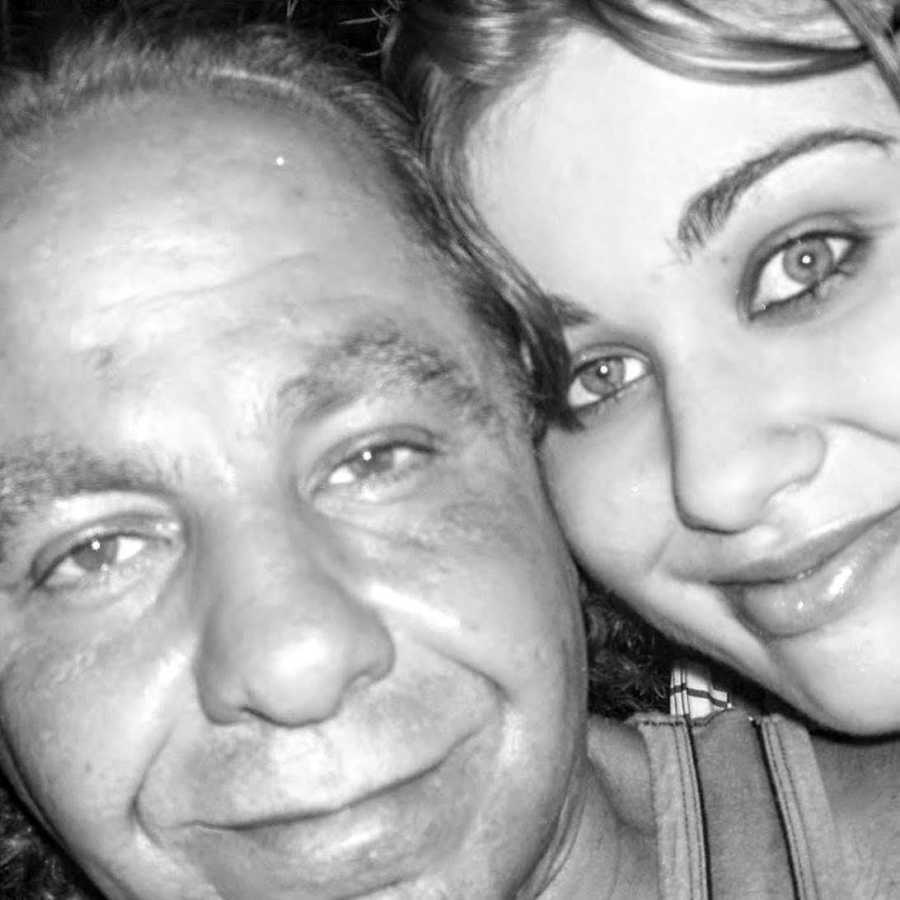 Selfie of daughter and recovered addict father