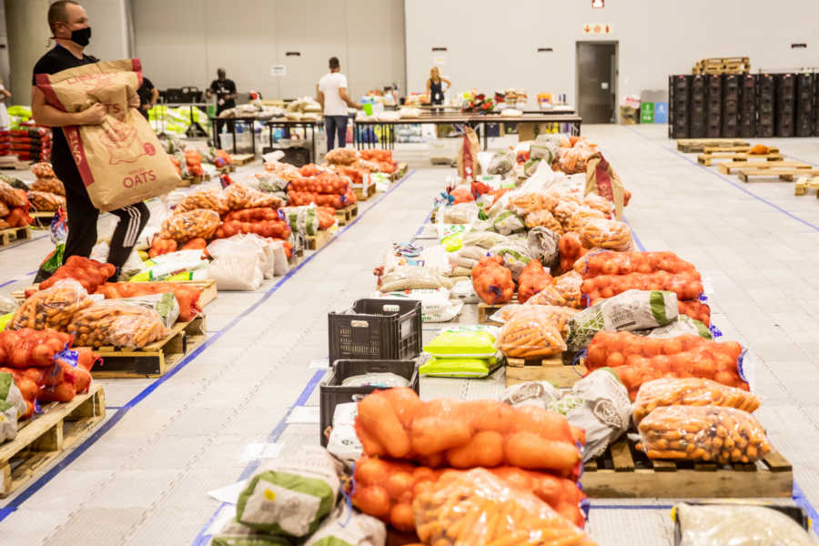 Meals at a soup kitchen