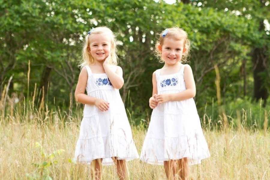 Stepdaughters in field