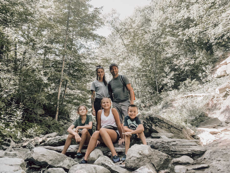 Family photo at rock formation