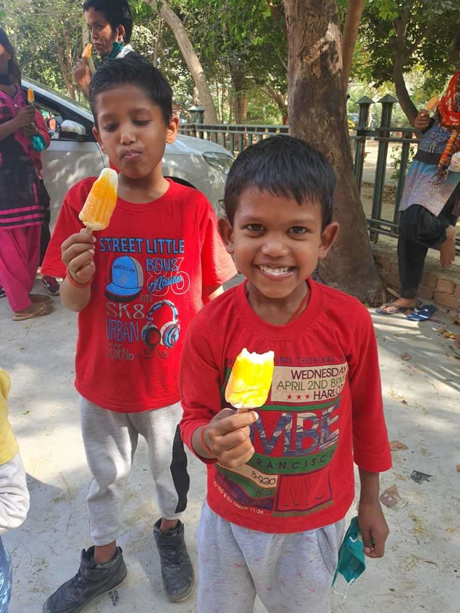 Adopted kids eating popsicles 