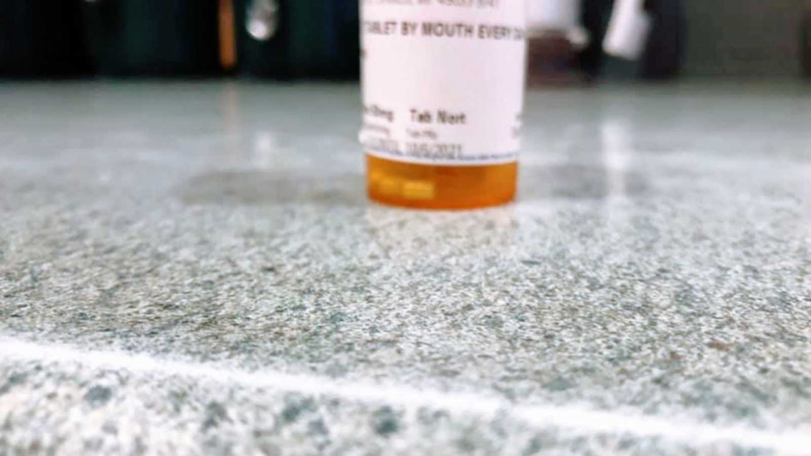 A bottle of anxiety medication sat on top of a granite countertop