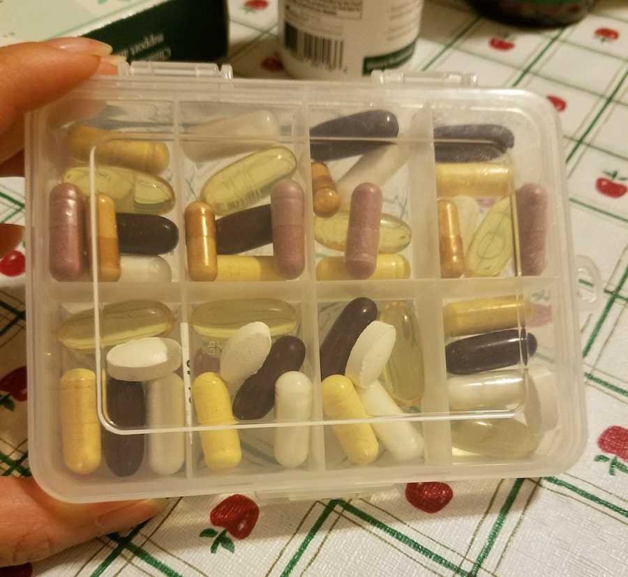 pills in organizer
