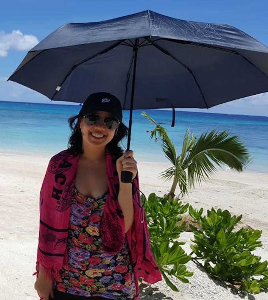 woman under an umbrella