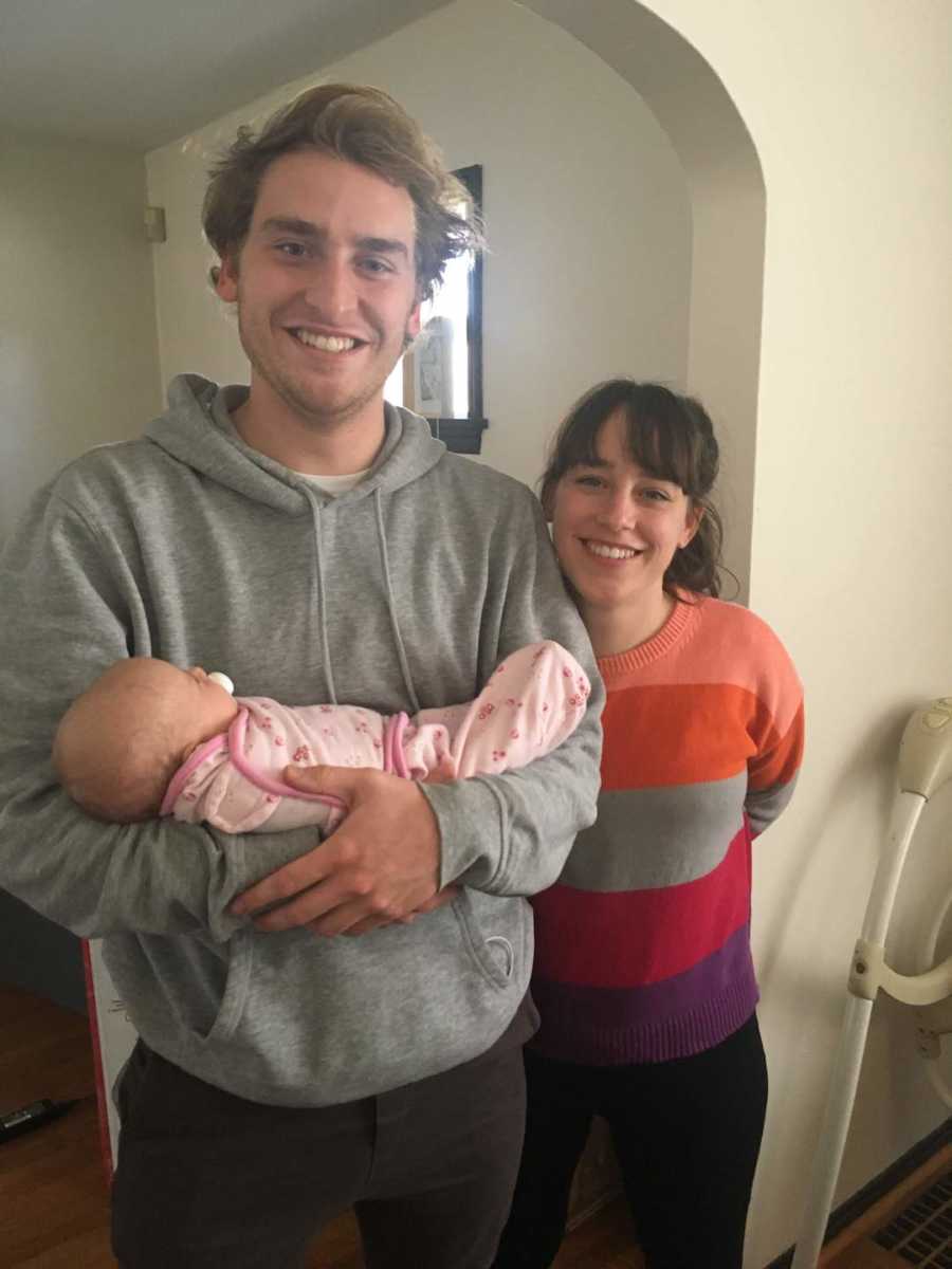 family, holding baby